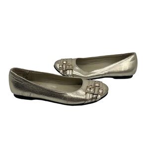 Smart Fit Gold Slip On Ballet Flats Size 12 1/2 Girl’s